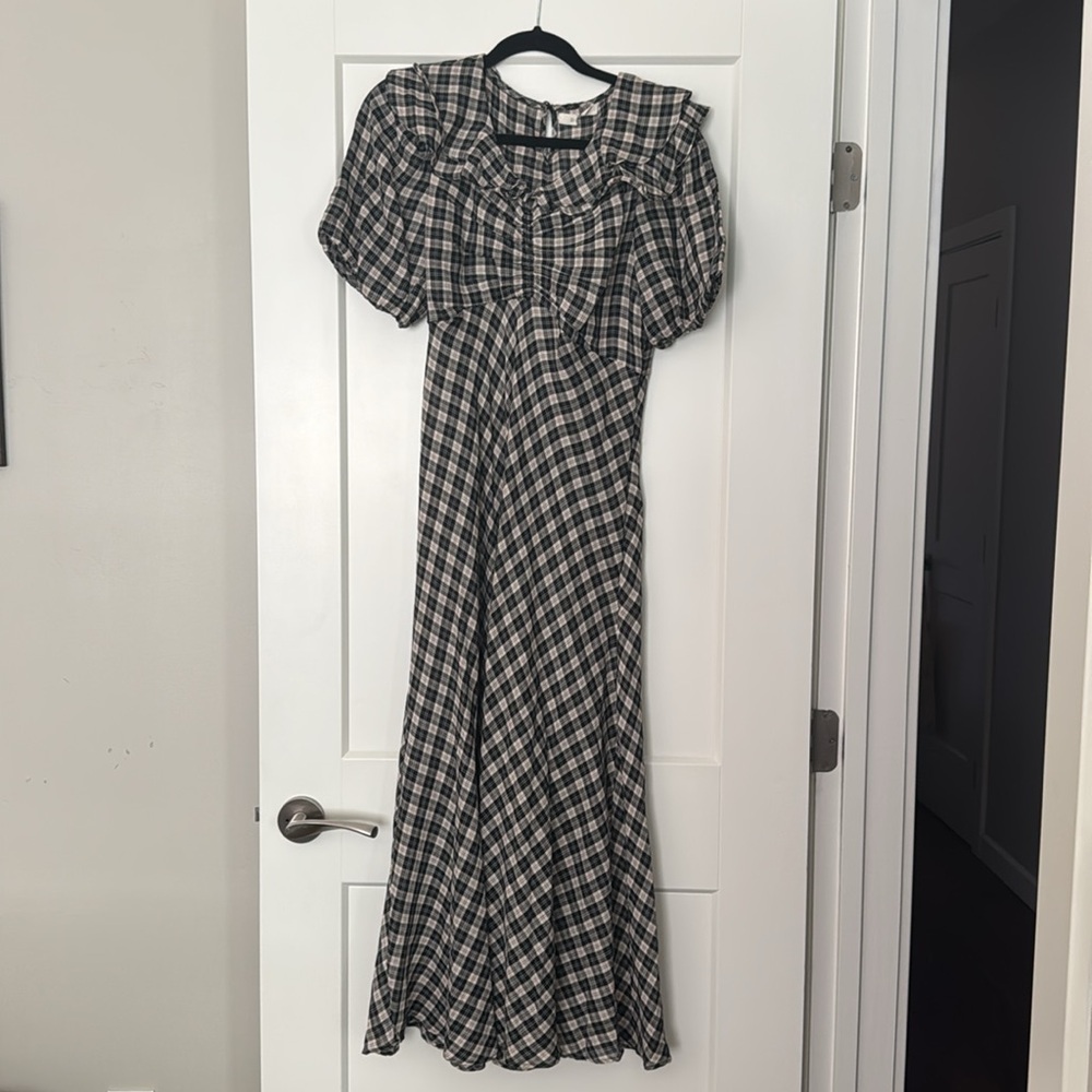 Doen Black and White Checkered Maxi Dress